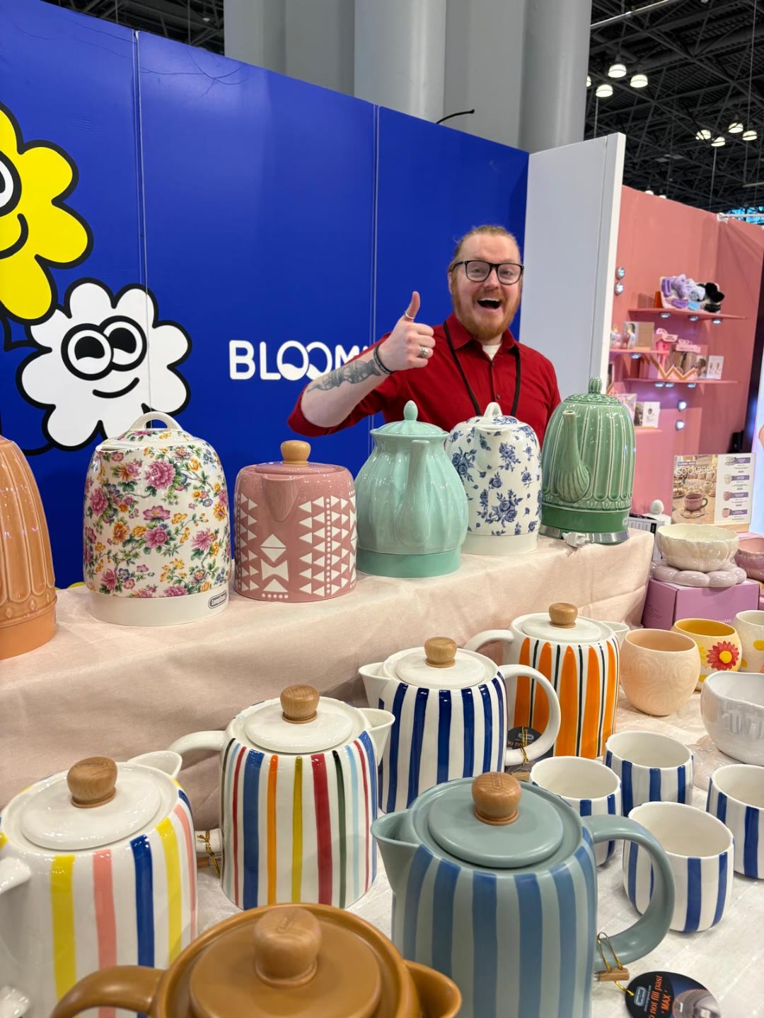 Hand-painted ceramic teapots and cookie jar collection